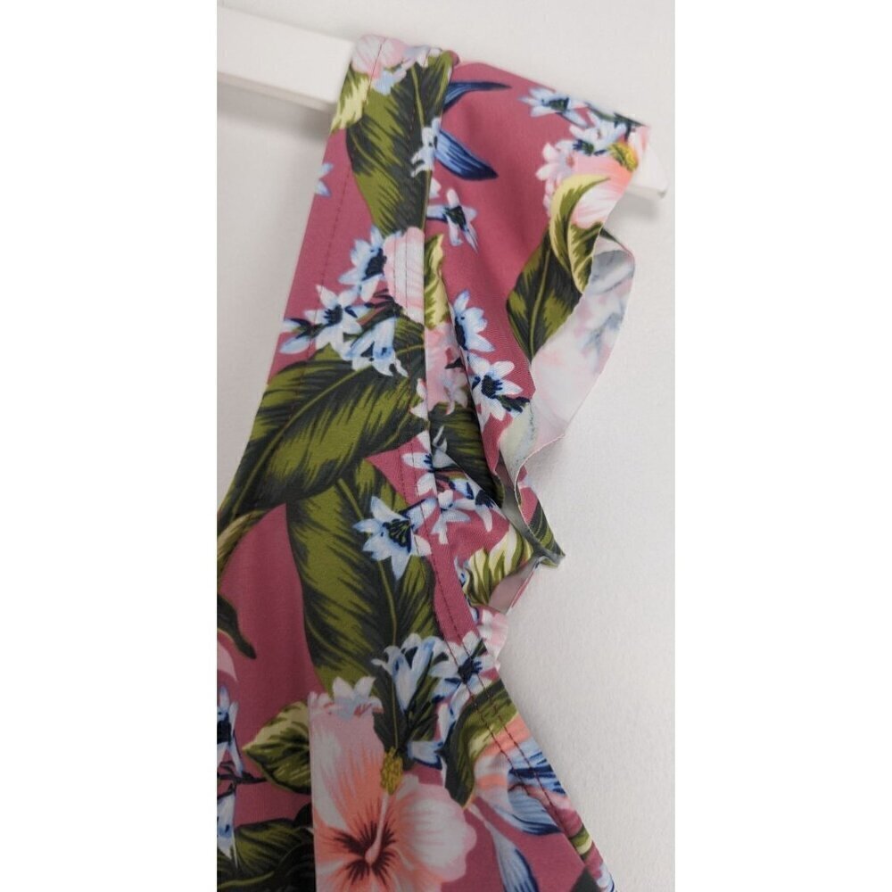 Beach Betty Swimsuit Rose Pink Floral One Piece Women's Size XL -NEW - Picture 5 of 9
